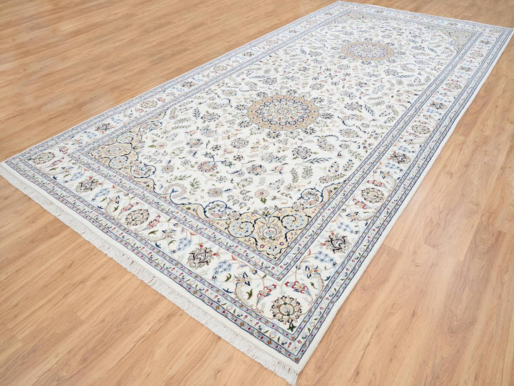 8'0" x 16'2" New Hand Knotted Ivory Wool Runner Oriental Rug - MOA10263395