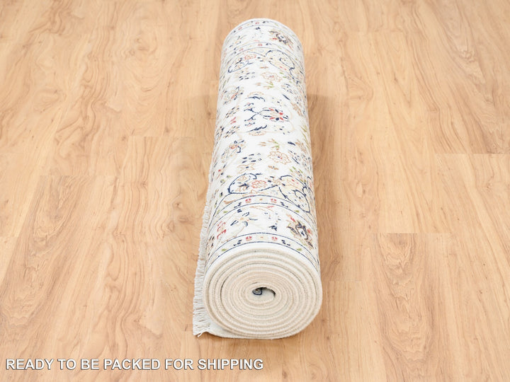 4'1" x 12'0" New Hand Knotted Ivory Wool Runner Oriental Rug - MOA10263399