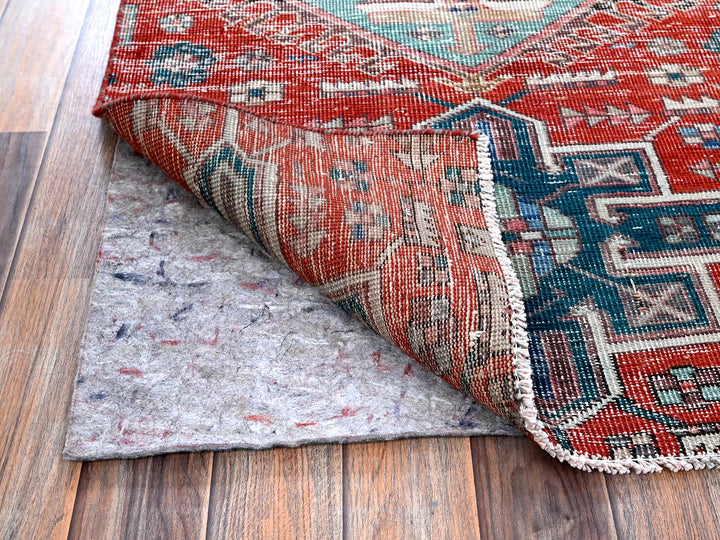 2'7" x 9'3" Vintage Hand Knotted Red Wool Runner Oriental Rug - MOA102633