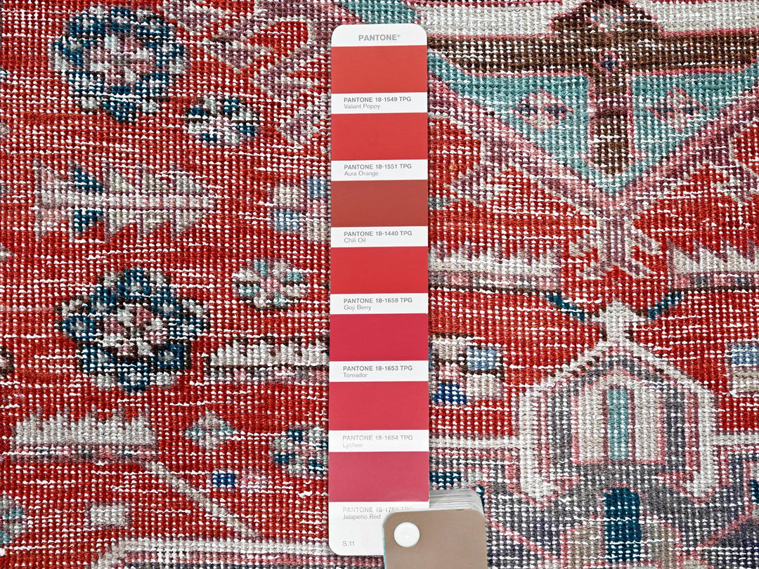 2'7" x 9'3" Vintage Hand Knotted Red Wool Runner Oriental Rug - MOA102633