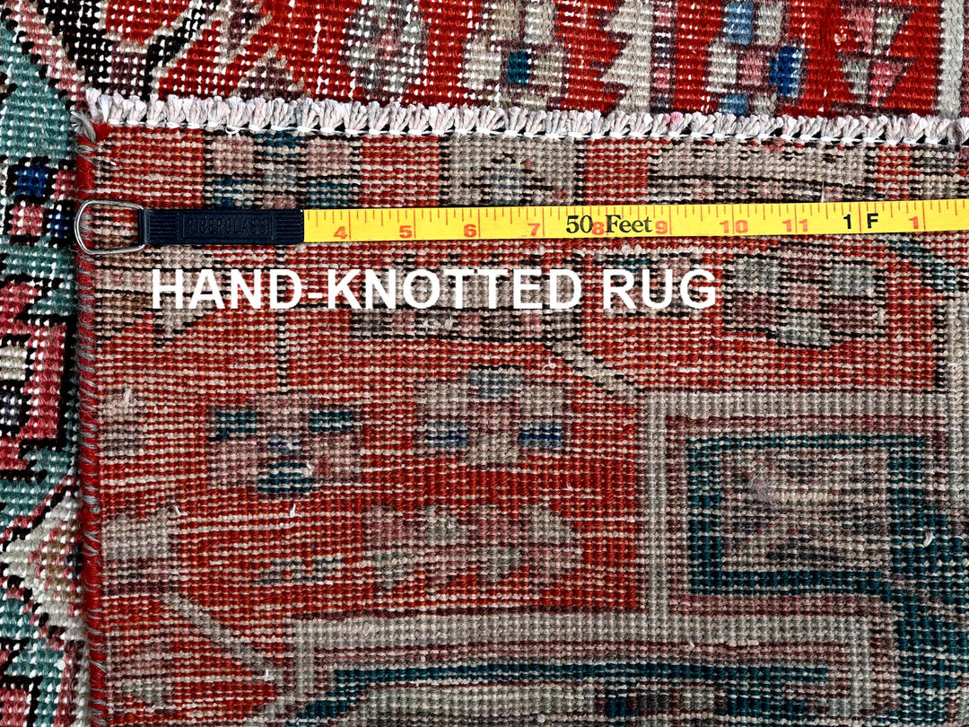 2'7" x 9'3" Vintage Hand Knotted Red Wool Runner Oriental Rug - MOA102633