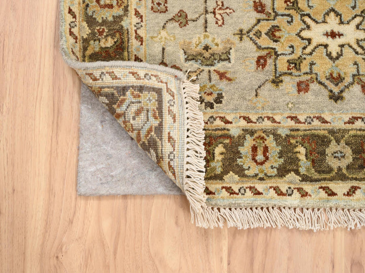 3'2" x 5'0" New Hand Knotted Grey Wool Rectangle Oriental Rug - MOA10263444