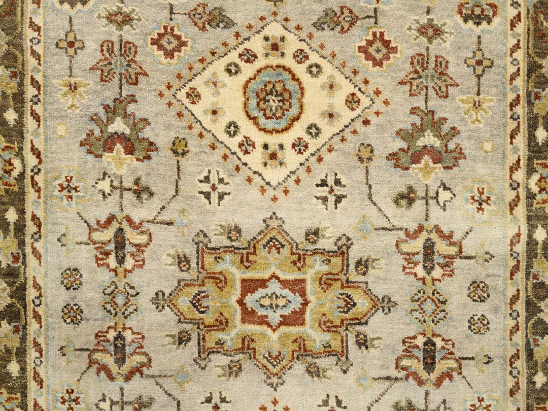 3'2" x 5'0" New Hand Knotted Grey Wool Rectangle Oriental Rug - MOA10263444