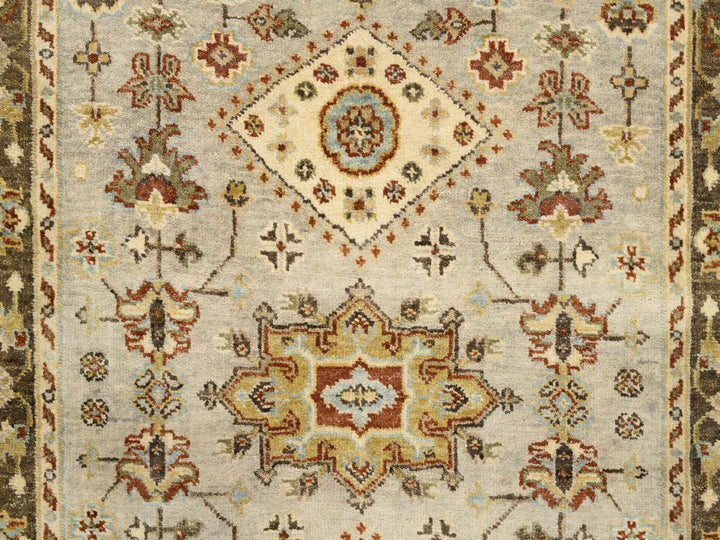 3'2" x 5'0" New Hand Knotted Grey Wool Rectangle Oriental Rug - MOA10263444