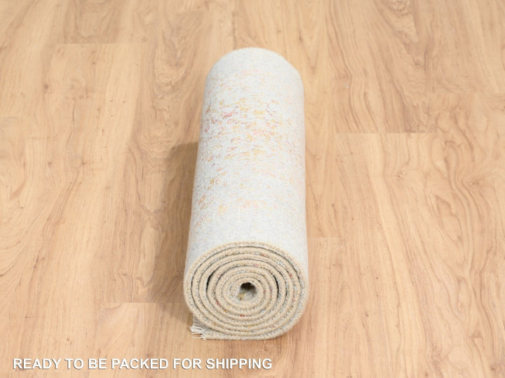 2'4" x 8'0" New Hand Knotted Pink Wool & Silk Runner Oriental Rug - MOA10263482