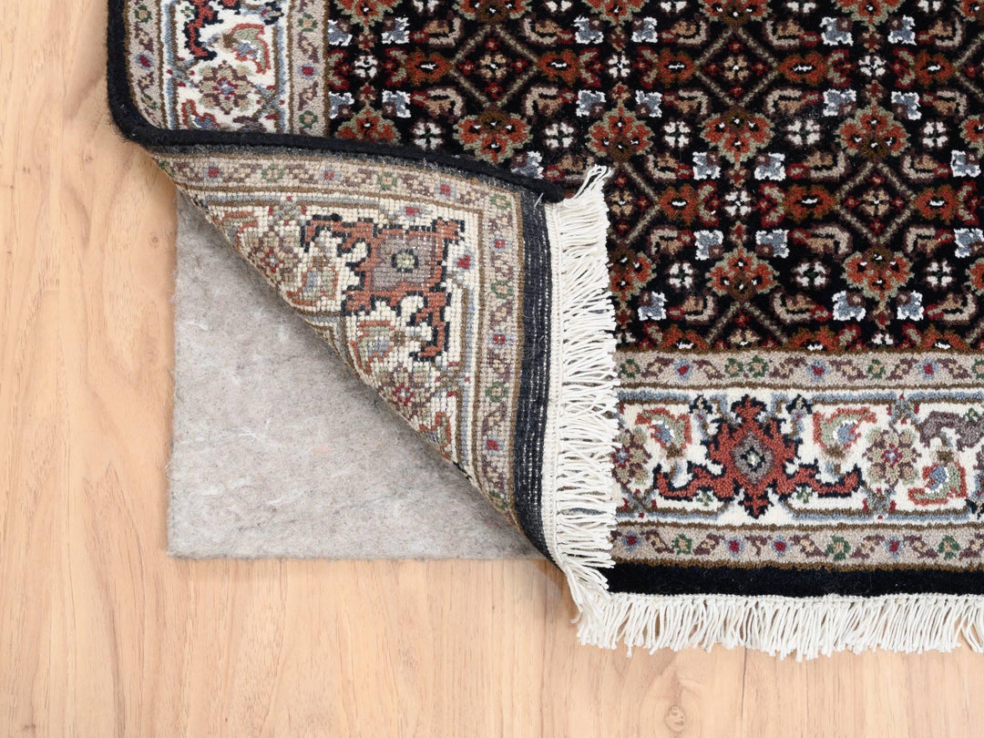 2'5" x 20'0" New Hand Knotted Black Wool Runner Oriental Rug - MOA10263530
