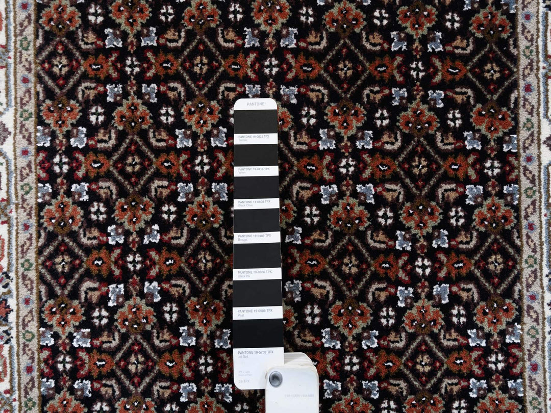 2'5" x 20'0" New Hand Knotted Black Wool Runner Oriental Rug - MOA10263530