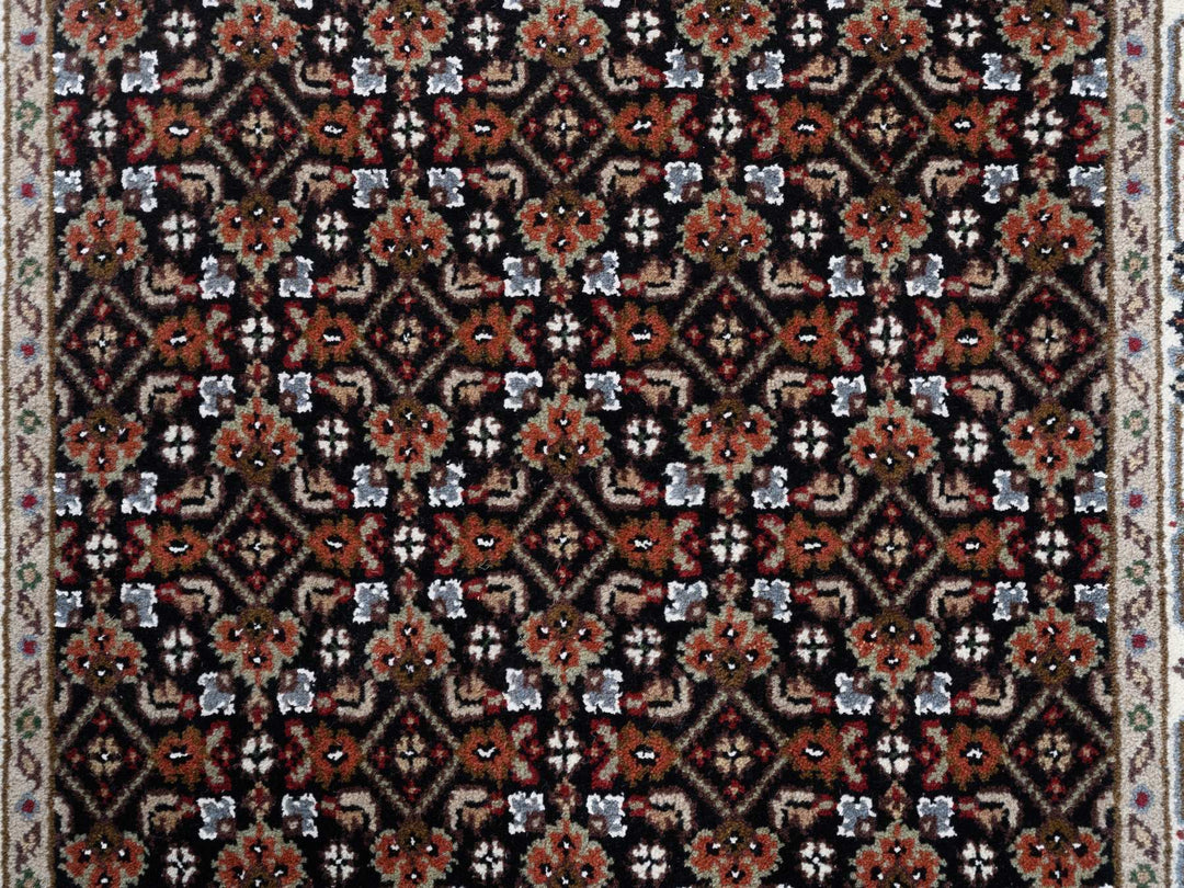 2'5" x 20'0" New Hand Knotted Black Wool Runner Oriental Rug - MOA10263530