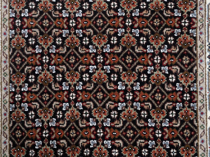 2'5" x 20'0" New Hand Knotted Black Wool Runner Oriental Rug - MOA10263530