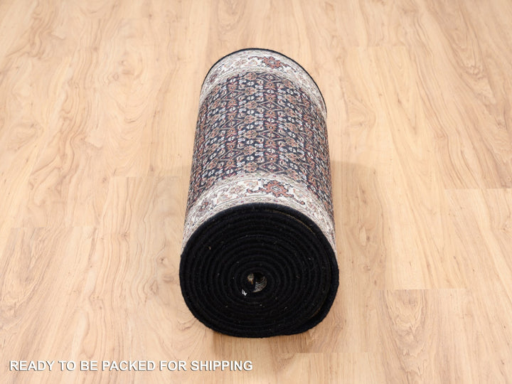 2'5" x 20'0" New Hand Knotted Black Wool Runner Oriental Rug - MOA10263530