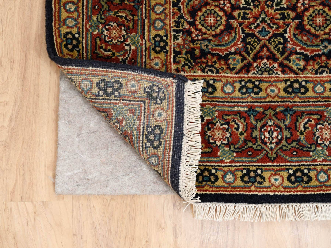 4'0" x 10'1" New Hand Knotted Black Wool Runner Oriental Rug - MOA10263540