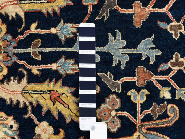8'1" x 10'1" New Hand Knotted Blue Wool Rectangle Oriental Rug - MOA10263546