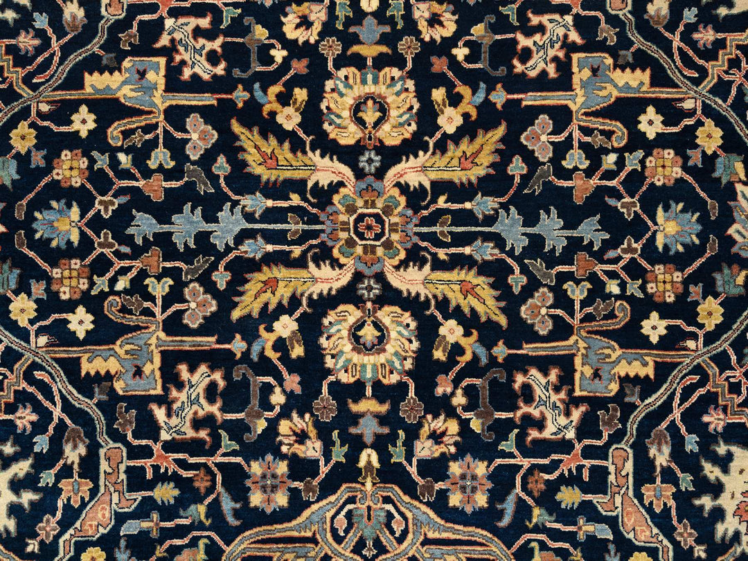 8'1" x 10'1" New Hand Knotted Blue Wool Rectangle Oriental Rug - MOA10263546