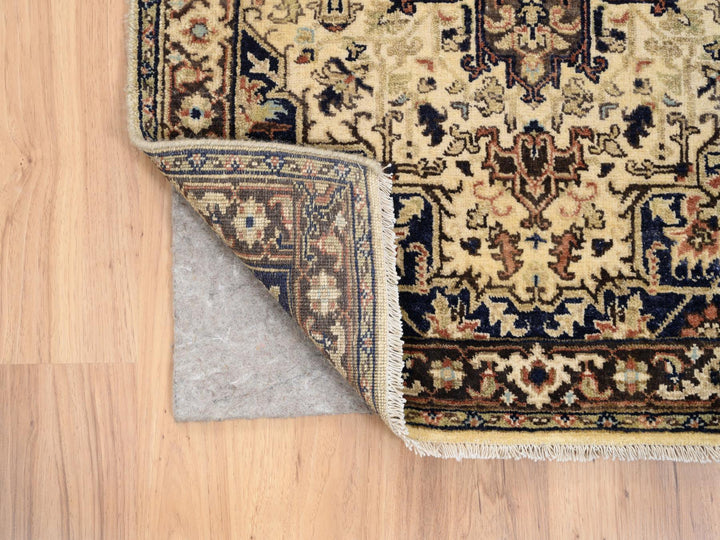 2'7" x 10'3" New Hand Knotted Beige Wool Runner Oriental Rug - MOA10263588