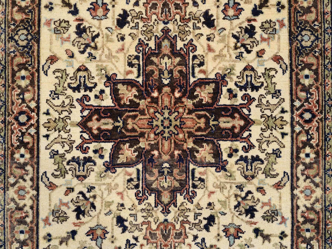 2'7" x 10'3" New Hand Knotted Beige Wool Runner Oriental Rug - MOA10263588