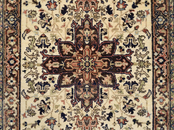 2'7" x 10'3" New Hand Knotted Beige Wool Runner Oriental Rug - MOA10263588