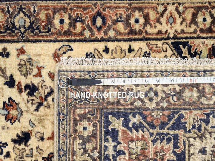 2'7" x 10'3" New Hand Knotted Beige Wool Runner Oriental Rug - MOA10263588