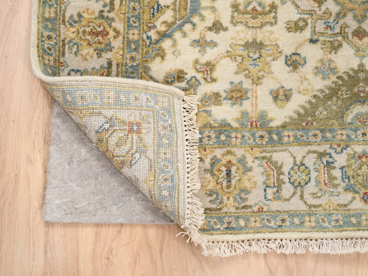 4'1" x 6'6" New Hand Knotted Ivory Wool Rectangle Oriental Rug - MOA10263626