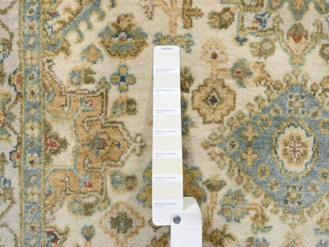 4'1" x 6'6" New Hand Knotted Ivory Wool Rectangle Oriental Rug - MOA10263626