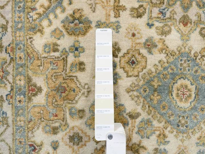 4'1" x 6'6" New Hand Knotted Ivory Wool Rectangle Oriental Rug - MOA10263626