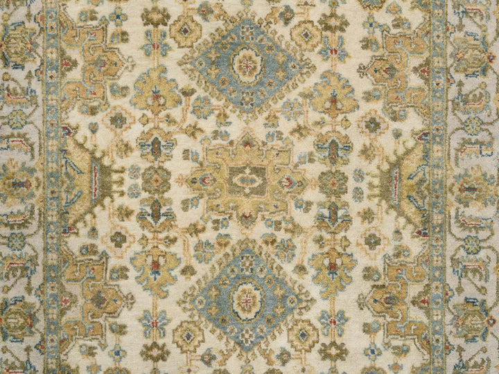 4'1" x 6'6" New Hand Knotted Ivory Wool Rectangle Oriental Rug - MOA10263626