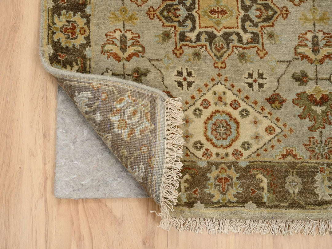 2'7" x 12'1" New Hand Knotted Grey Wool Runner Oriental Rug - MOA10263634