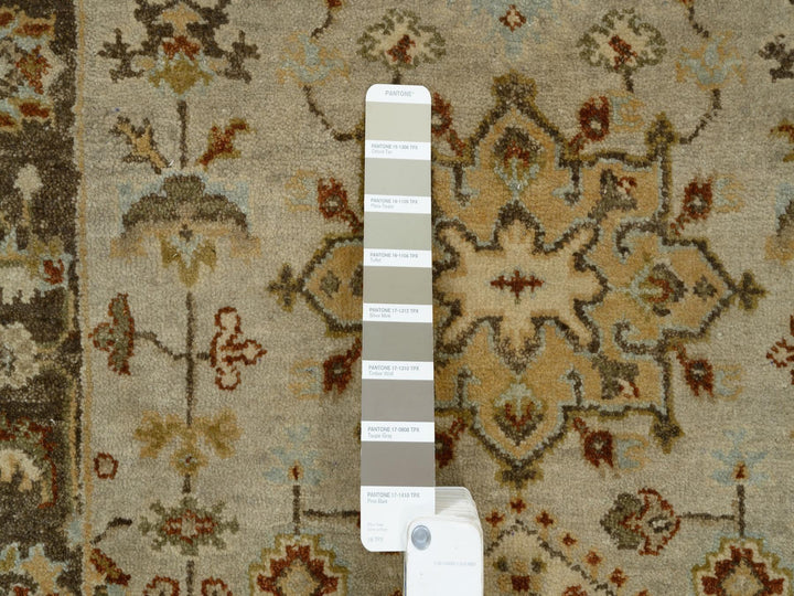 2'7" x 12'1" New Hand Knotted Grey Wool Runner Oriental Rug - MOA10263634