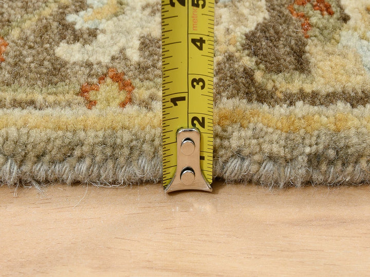 2'7" x 12'1" New Hand Knotted Grey Wool Runner Oriental Rug - MOA10263634