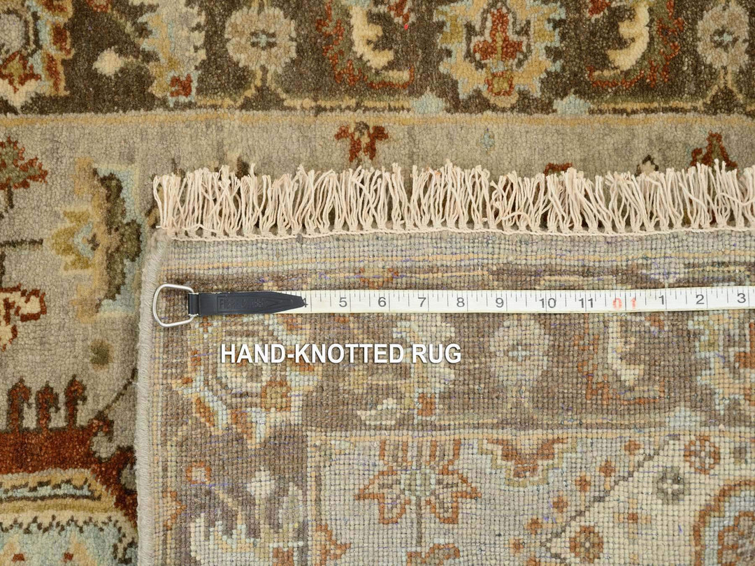 2'7" x 12'1" New Hand Knotted Grey Wool Runner Oriental Rug - MOA10263634