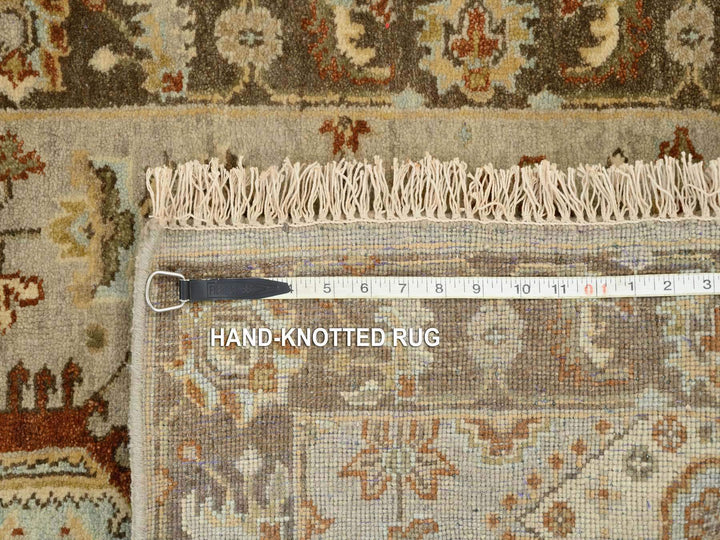 2'7" x 12'1" New Hand Knotted Grey Wool Runner Oriental Rug - MOA10263634