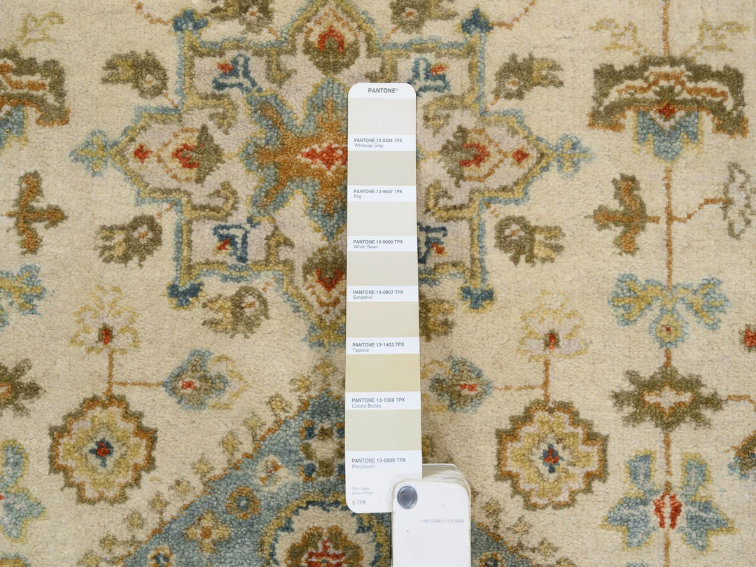 2'7" x 9'9" New Hand Knotted Ivory Wool Runner Oriental Rug - MOA10263665
