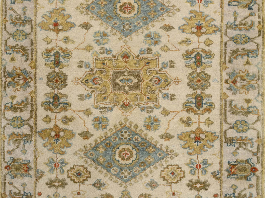 2'7" x 9'9" New Hand Knotted Ivory Wool Runner Oriental Rug - MOA10263665