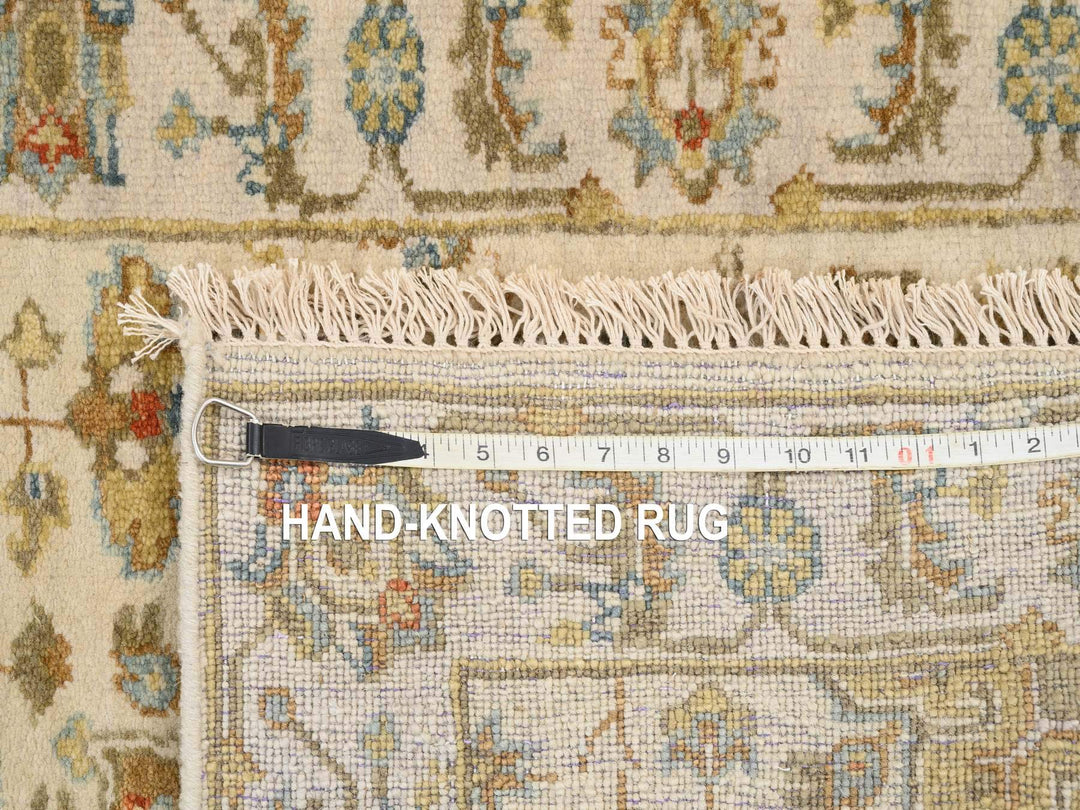 2'7" x 9'9" New Hand Knotted Ivory Wool Runner Oriental Rug - MOA10263665