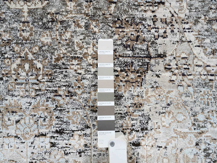 4'1" x 6'0" New Hand Knotted Brown Wool & Silk Rectangle Oriental Rug - MOA10263694