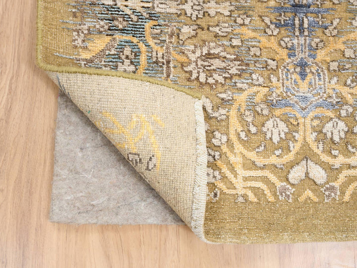 2'7" x 22'0" New Hand Knotted Brown Wool & Silk Runner Oriental Rug - MOA10263718