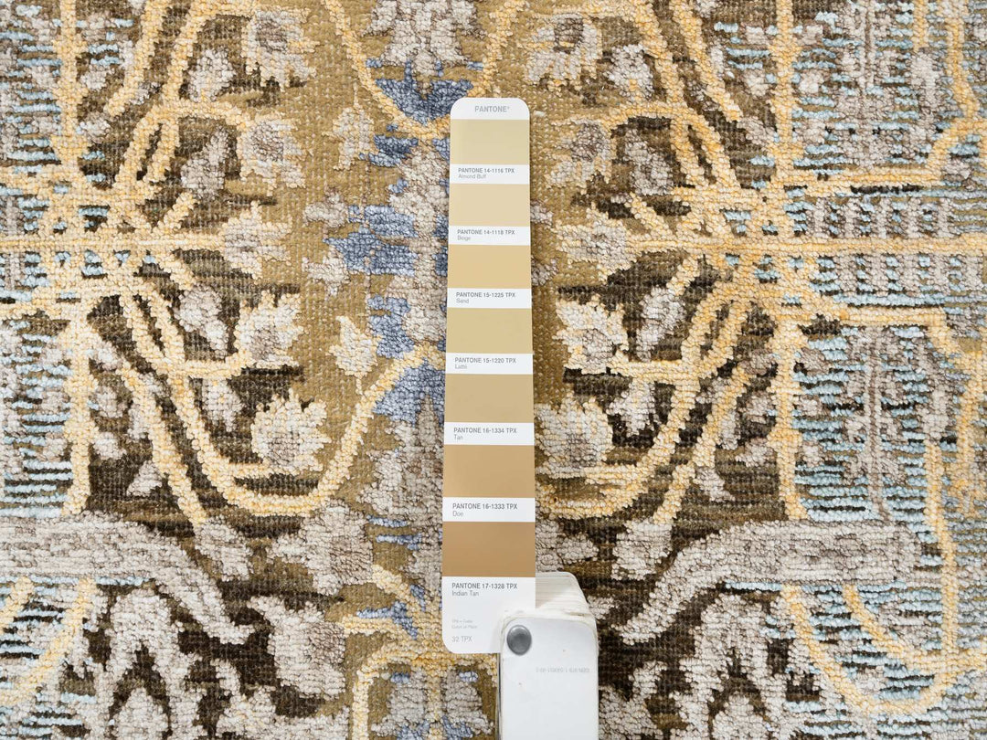 2'7" x 22'0" New Hand Knotted Brown Wool & Silk Runner Oriental Rug - MOA10263718