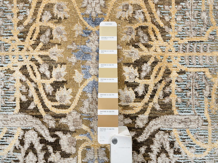 2'7" x 22'0" New Hand Knotted Brown Wool & Silk Runner Oriental Rug - MOA10263718