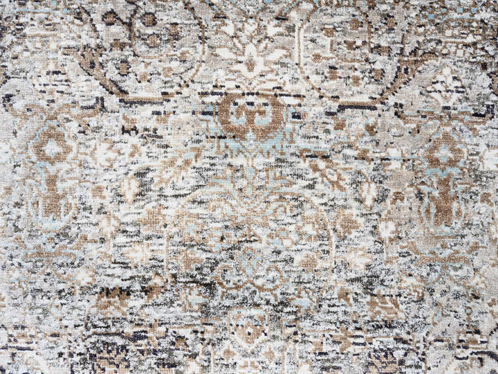 2'6" x 16'0" New Hand Knotted Grey Wool & Silk Runner Oriental Rug - MOA10263722