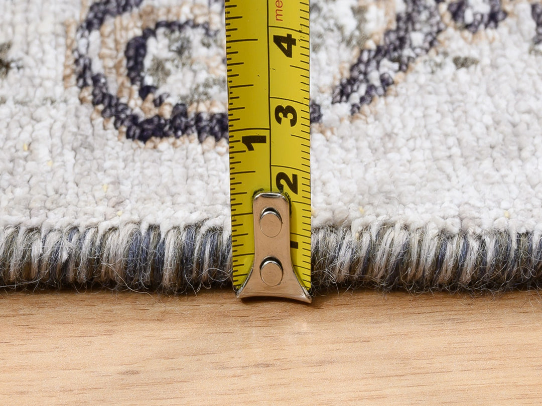 4'0" x 12'0" New Hand Knotted Brown Wool & Silk Runner Oriental Rug - MOA10263732