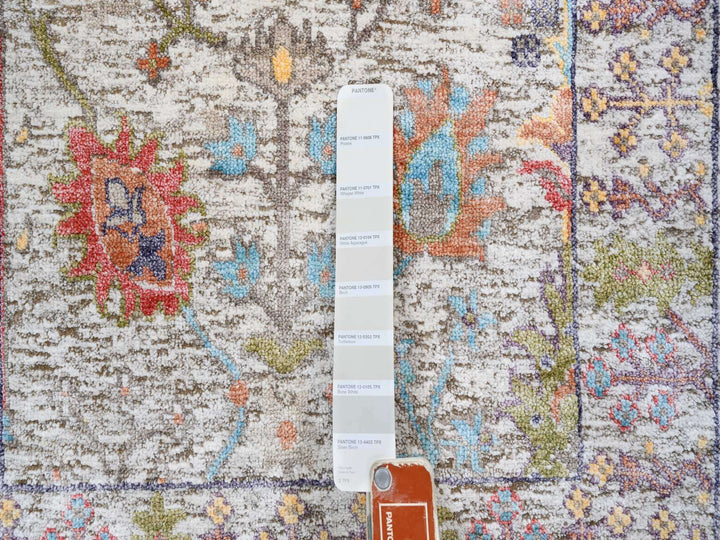 2'3" x 3'2" New Hand Knotted Beige Wool & Silk Rectangle Oriental Rug - MOA10263743