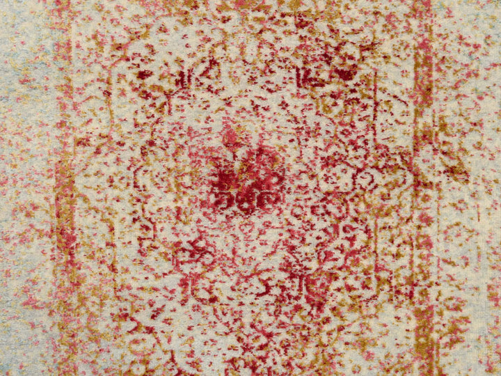 2'6" x 11'10" New Hand Knotted Pink Wool & Silk Runner Oriental Rug - MOA10263760