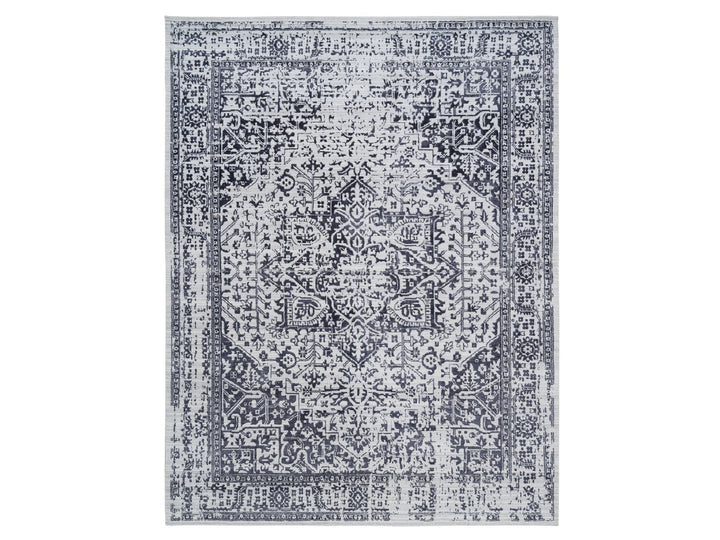 9'0" x 11'10" New Hand Loomed Black Wool & Silk Rectangle Oriental Rug - MOA10263790