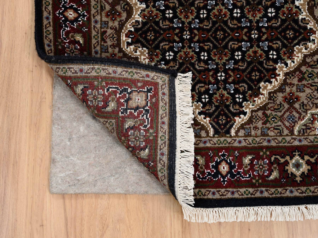 2'5" x 16'10" New Hand Knotted Black Wool Runner Oriental Rug - MOA10263839
