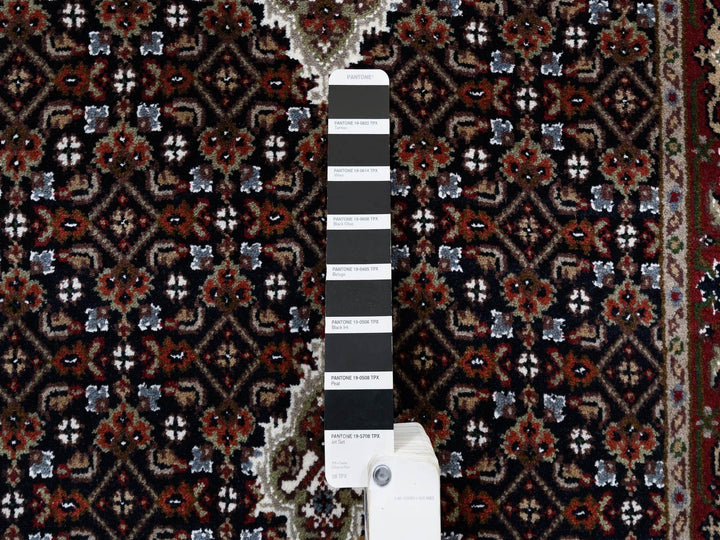 2'5" x 16'10" New Hand Knotted Black Wool Runner Oriental Rug - MOA10263839