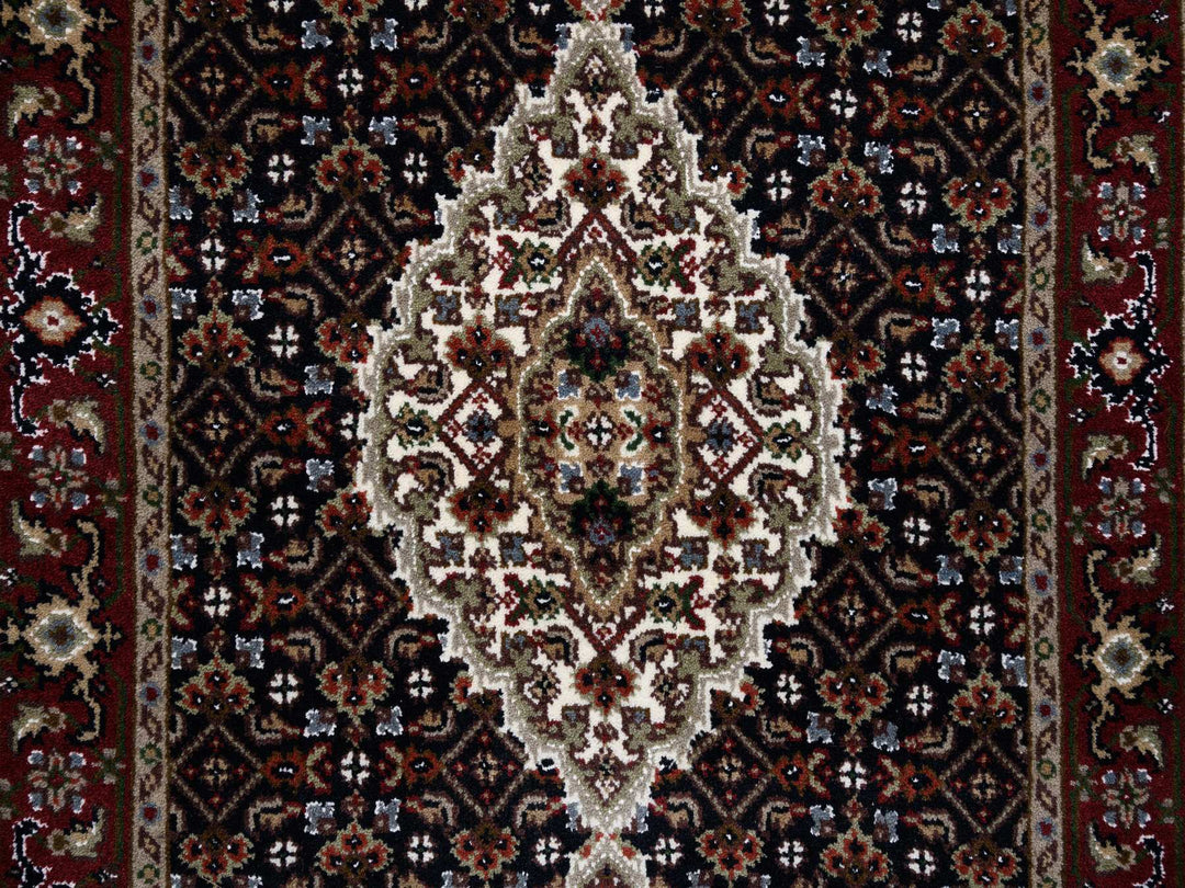 2'5" x 16'10" New Hand Knotted Black Wool Runner Oriental Rug - MOA10263839