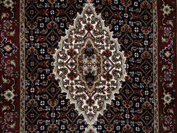 2'5" x 16'10" New Hand Knotted Black Wool Runner Oriental Rug - MOA10263839
