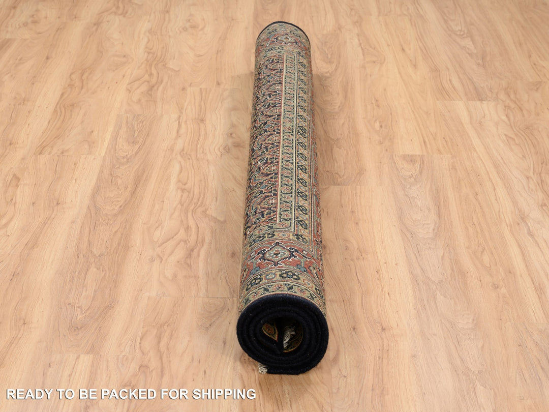 5'8" x 5'9" New Hand Knotted Black Wool Square Oriental Rug - MOA10263843