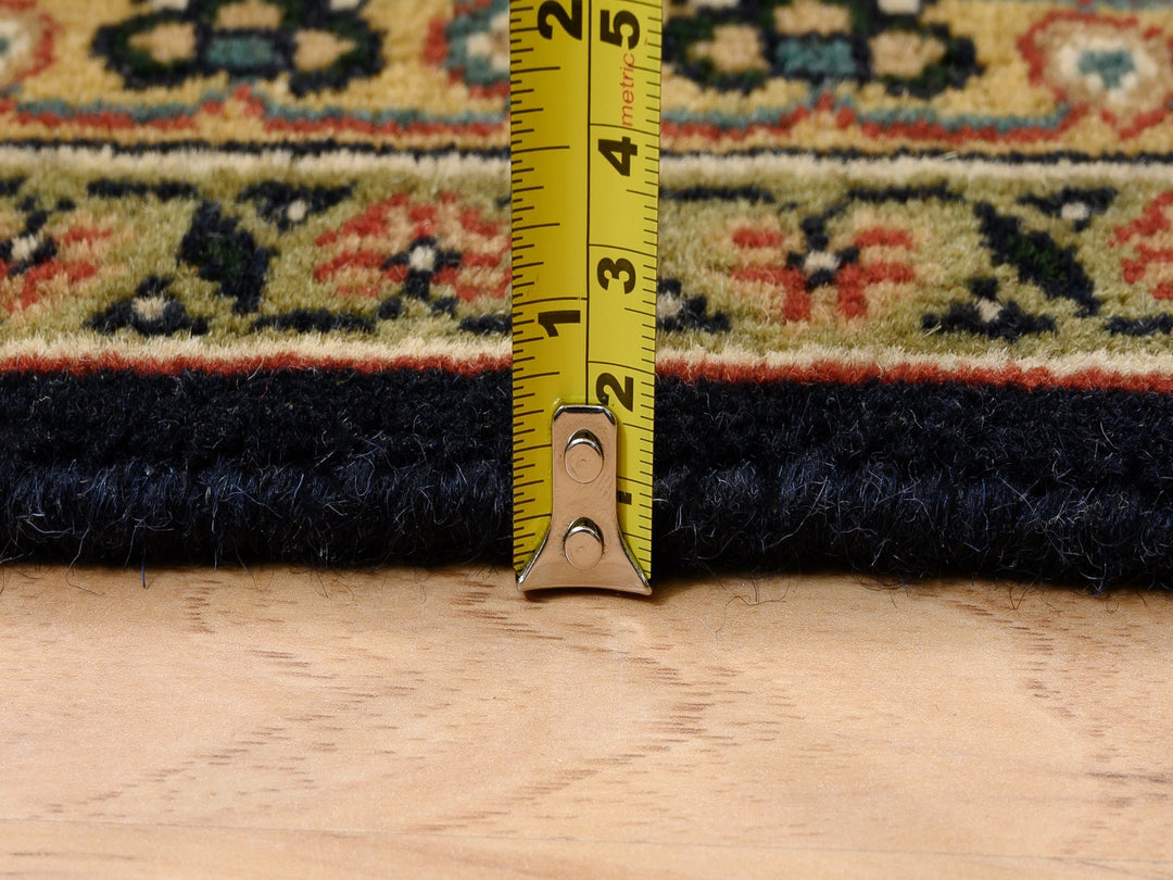 5'8" x 5'9" New Hand Knotted Black Wool Square Oriental Rug - MOA10263843