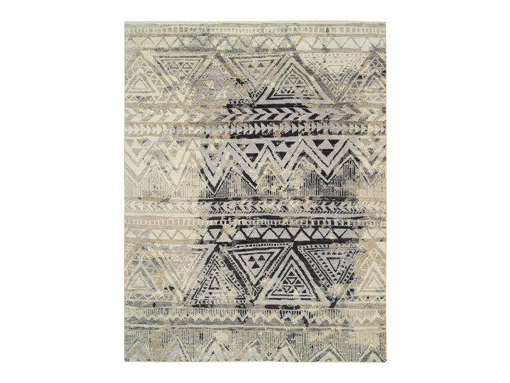 9'1" x 12'0" New Hand Knotted Black Wool Rectangle Oriental Rug - MOA10263875