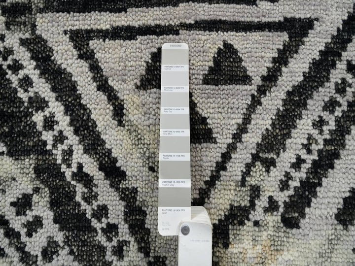 9'1" x 12'0" New Hand Knotted Black Wool Rectangle Oriental Rug - MOA10263875